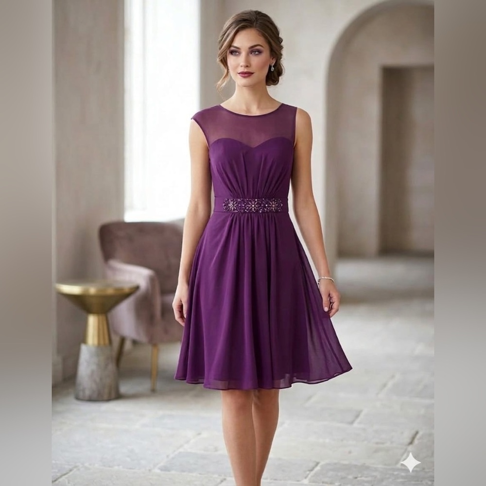 BNWT Sonya Purple Chiffon Cocktail Dress - Size 2